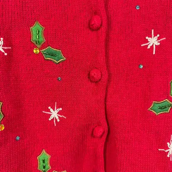 Womens Christmas Cardigan/Sweater Heirloom Collectibles Gingerbread Size Small - Picture 2 of 8